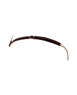 String en dentelle marron ouvert avec chaînes dorées 